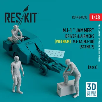 Plastikový model Reskit 1/48 MJ-1 Driver&airmens (Vietnam) scene 2 (3 pcs)