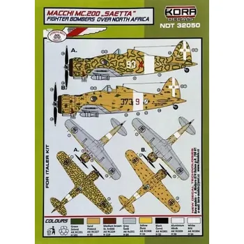 Plastikový model KORA Models 1/32 Decals MC.200 Fighter Bombers o. North Africa