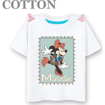 Dívčí tričko Minnie Mouse Dětské bavlněné tričko s roztomilým potiskem "Minnie Mouse" Barva: bílá (styl 5), Velikost: 9-10 let