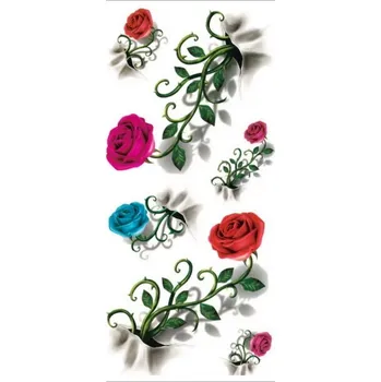 Odstranitelné tetování Dočasné barevné nalepovací tetování růže, rose