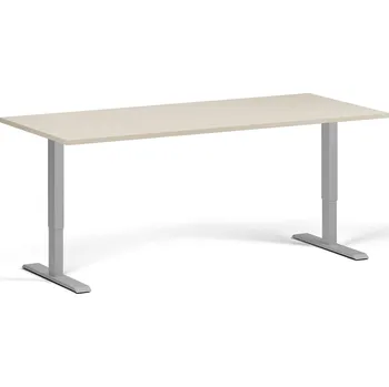 Psací stůl B2B Partner Výškově nastavitelný stůl, 180x80 cm, 2 motory, šedá podnož, bříza