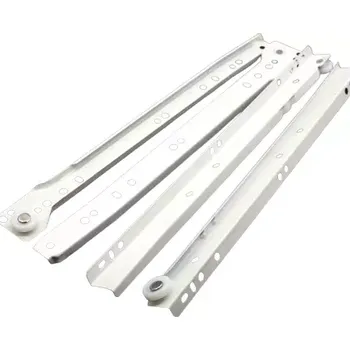 Nábytkové kování Pojezd na šuplík rolničkový 450 mm bílý (SL45)