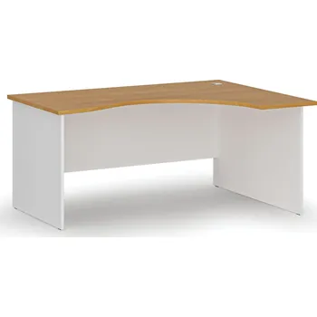 Psací stůl B2B Partner Ergonomický kancelářský psací stůl PRIMO WHITE, 160x120 cm, pravý, bílá/buk