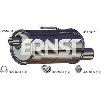 Výfukový systém Zadní tlumič výfuku ERNST 314107