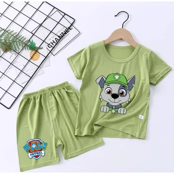 Dívčí pyžamo Tlapková patrola Dětské letní pyžámko - tričko + kraťásky s motivem "Tlapková patrola" Barva: zelená (GGXL638K-GGXL1013Y), Velikost: 120