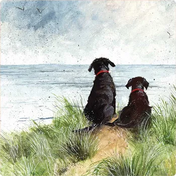 Dekorativní magnet Magnetka Alex Clark Pejsci - Dunes (Dekorační magnet pes, pejsek)