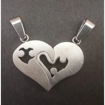 Přívěsek Rozpůlitelné srdce - ocelový přívěsek - varianta 2