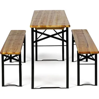 Zahradní sestava Zahradní pivní set bez opěradel - 2x zahradní lavice, 1x venkovní stůl