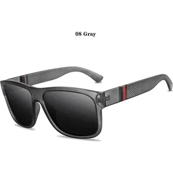 Polarizační sluneční brýle značkové vintage módní - 08 Šedá