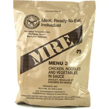 Originál US Army MRE Menu 3 CHICKEN,NOODLES AND VEGETABLES, IN SAUCE