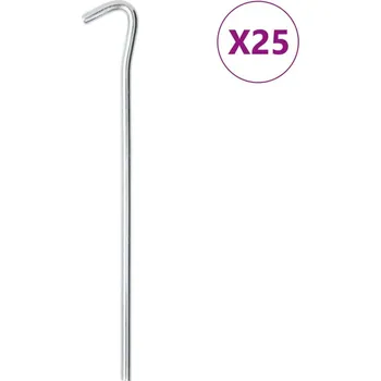 vidaXL Stanové kolíky 25 ks 23 cm Ø 7 mm pozinkovaná ocel [4009335]