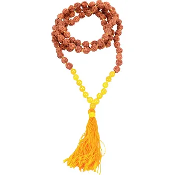 Růženec Mala rudraksha žlutá