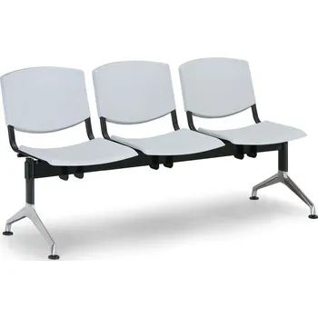 EUROSEAT Plastová lavice do čekáren SMILE, 3-sedák, šedá