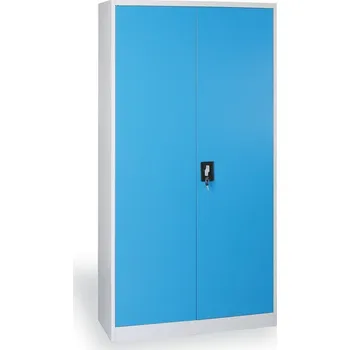 Policová skříň Plechová dílenská policová skříň - demontovaná, 4 police, 1820 x 850 x 390 mm, modrá