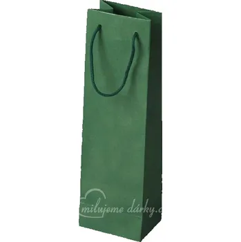 Dárková taška Papírová taška 12x9x40 cm, textilní šňůra, zelená