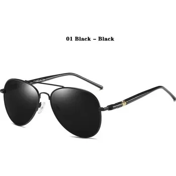 Sluneční brýle Polarizované sluneční brýle pilotka vintage unisex - 01 Černá - Černá