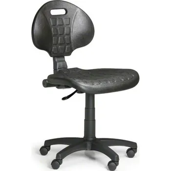 Pracovní židle PUR bez područek, permanentní kontakt, pro tvrdé podlahy, šedá