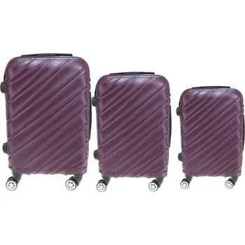 Sada 3 kufrů skořepinových LA3 vínová