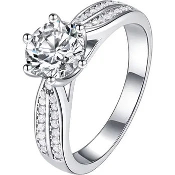 Prsten NUBIS® Stříbrný zásnubní prsten MOISSANIT - velikost 58 - MN518-58