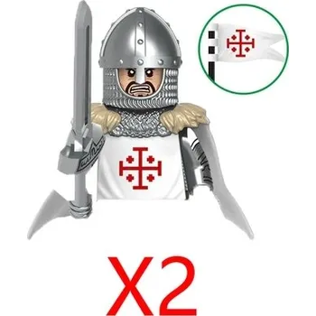 Stavebnice LEGO Středověký válečník s teutonskými rytíři a koňmi | lego figurky a komponenty - GH0216-2PCS