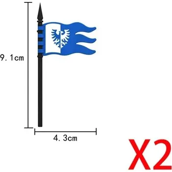 ostatní stavebnice Středověké vojenské stavebnice rytířů a štítů, vlajky - Q1002-4-2PCS