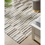 Obdélníkový koberec béžová a hnědá hovězí kůže 160 x 230 cm, patchwork retro Beliani