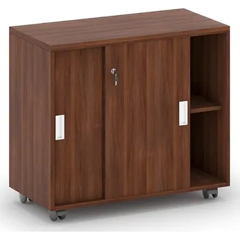 Kancelářská sestava Corping Kancelářská zasouvací skříňka na kolečkách MIRELLI, 800 x 420 x 750 mm, ořech