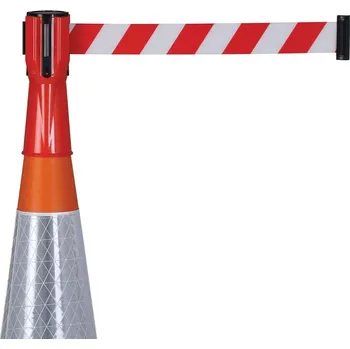 parkovací zábrana Kazeta s páskou na výstražný dopravní kužel, 3 m