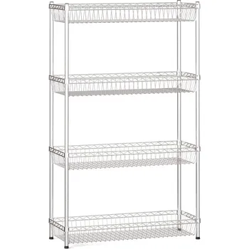 Dílenský regál Drátěný regál s košovými policemi, 1500 x 900 x 350 mm, 4 police