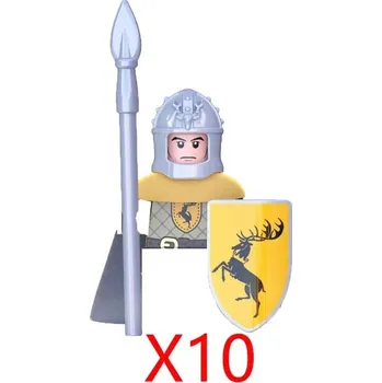 Vojenské stavebnice rytířů a anime figurky | lego styl figurky a komponenty - XP215-10PCS