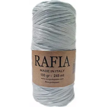 Příze Borgo de Pazzi Rafia 9 Šedobílá (Přírodní viskóza Rafia 9 Šedobílá)
