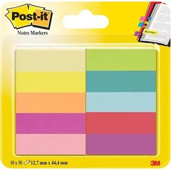 Samolepící bloček Bločky Post-it značkovací,12,7 x 44,4 mm,10 barev - mix variant či barev