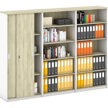 Kancelářská sestava Sestava skříní MIRELLI, Typ X - bílá/dub sonoma