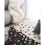 Koberec kožený Hnědý a béžový 160 x 230 cm patchwork rustikální styl elegantní Beliani