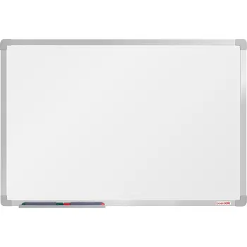 Kancelářský nábytek boardOK Bílá magnetická popisovací tabule boardOK, 600 x 900 mm, eloxovaný rám