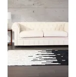Koberec černobílý z pravé kůže 160 x 230 cm, nízký vlas, moderní, ruční výroba, obdélníkový Beliani