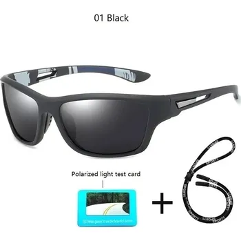 Sportovní polarizační sluneční brýle s řetízkem UV400 - 01 Černá