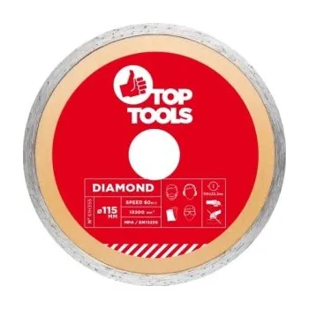 Autodílna Kotouč diamantový, 115 x 22.2 mm, souvislý lem, , TOPEX, 61H355