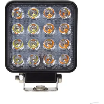 LED světlo čtvercové bílé/oranžové, 16x3W, 110x110mm, ECE R10