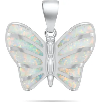 Přívěsek Brilio Silver Něžný stříbrný přívěsek Motýl s bílým opálem PT136W + 2 měsíce na vrácení zboží