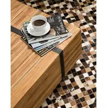 Koberec béžově hnědá černá hovězí kůže 160 x 230 cm krátký vlas patchwork ručně vyráběný obdélníkový Beliani