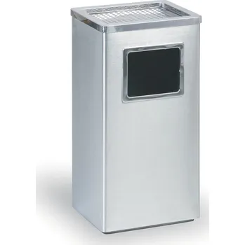 Venkovní odpadkový koš Corping Odpadkový koš s popelníkem, 600 x 300 x 240 mm, nerez matný