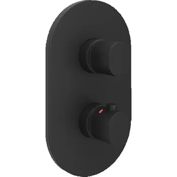 Vodovodní baterie Ravak Chrome II termostarická podomítková 3-cestná baterie, určená pro R-box CR II 067.20BL.O3.RB071, černá (X070469)