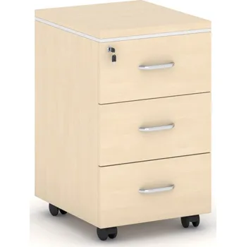 Kancelářská sestava Kancelářský zásuvkový kontejner na kolečkách ARRISTO LUX, 3 zásuvky, bříza