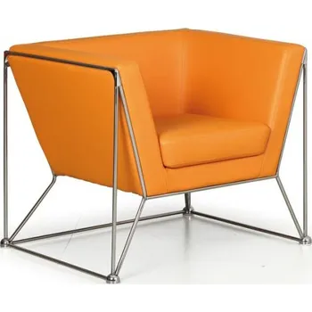 Kožené křeslo NET, oranžové
