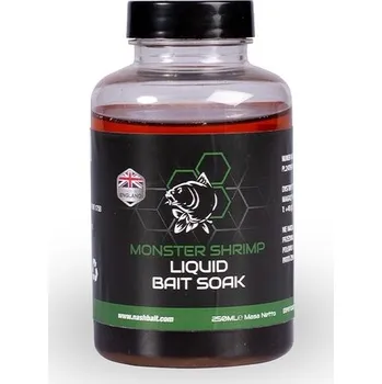 Návnadové aroma Nash Monster Shrimp Liquid Bait Soak 250ml
