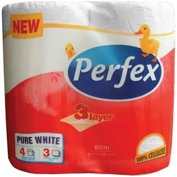Toaletní papír Toaletní papír Perfex - 3vrstvý, bílý, 4 role