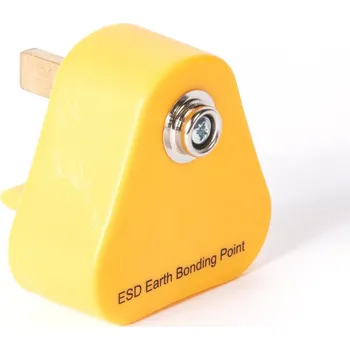ESD COBA Zástrčka pro uzemňovací kabely pro ESD rohože a podložky na pracovní stůl, žlutá