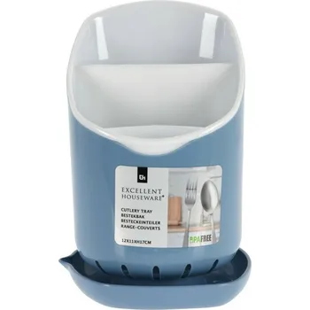 Příbor EXCELLENT HOUSEWARE Odkapávač na příbory 12 x 11 cm modrý KO-010000430modr