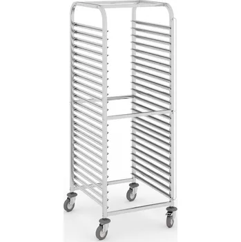 Servírovací stolek Nerezový přepravní vozík na gastronádoby, 15 pater, GN 2/1, 1700 x 590 x 670 mm